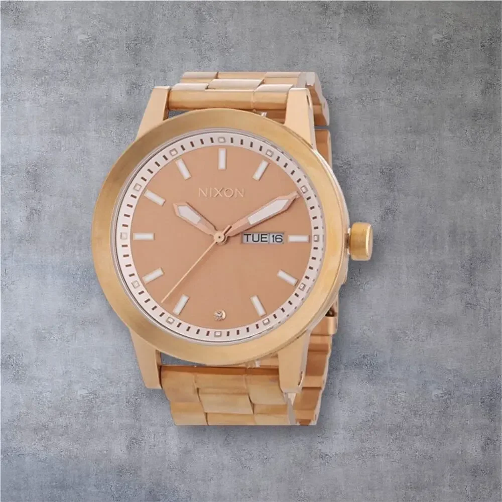 Nixon Act Now The Spur Stainless Steel Gold Tone Watch Men’s Women’s Wristwatch